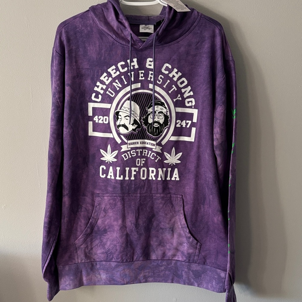 Cheech and Chong university LG Purple Graphic Hoodie
